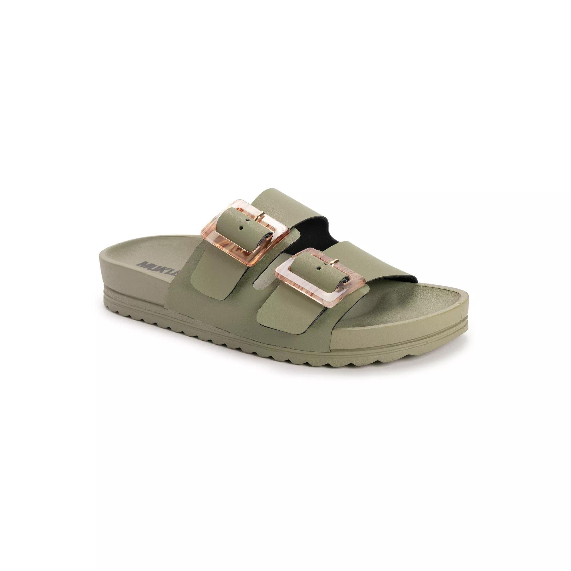 MUK LUKS Grand Cayman Womens Slide Sandals Light Green Product Image