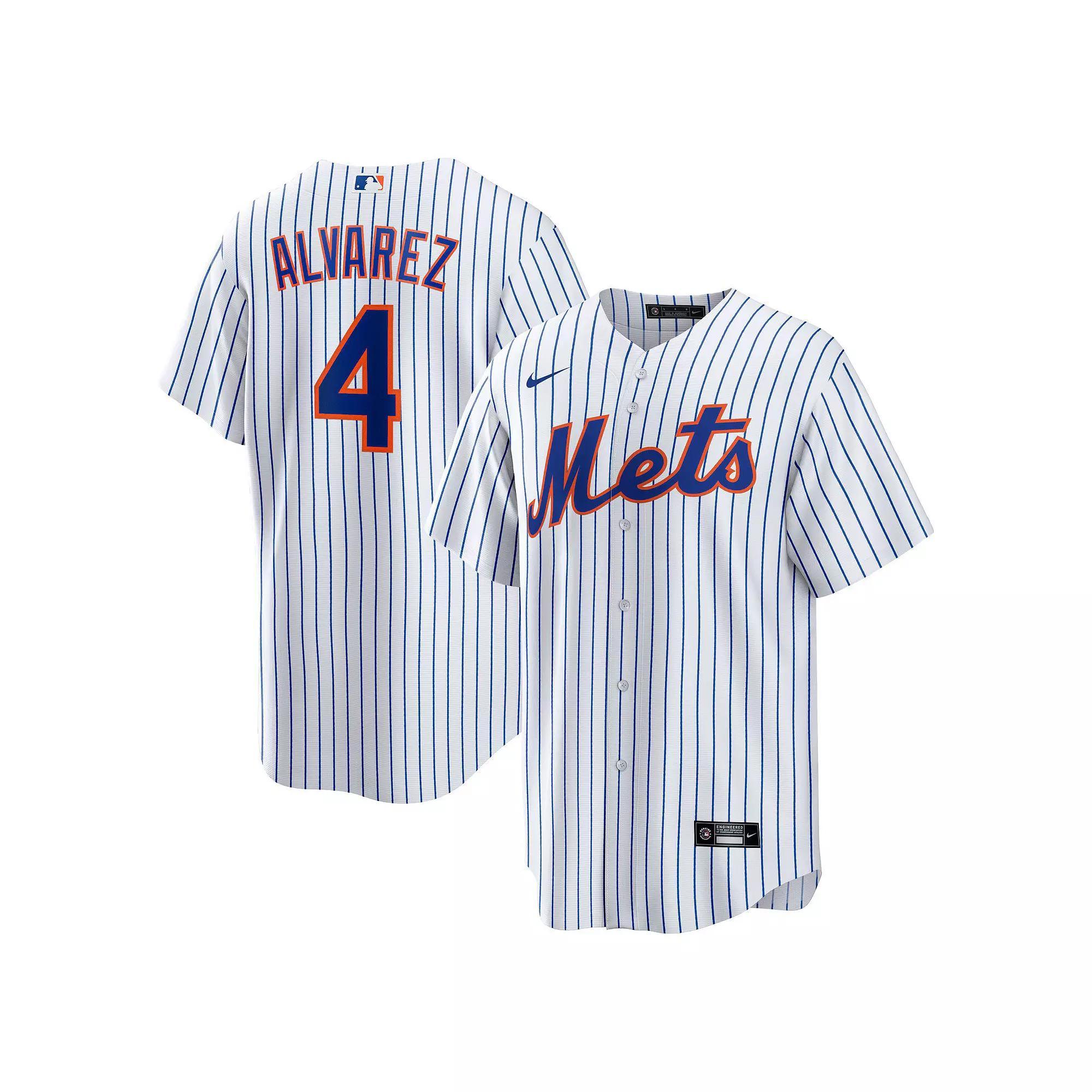 Men's Nike Francisco Alvarez White New York Mets Replica Player Jersey, Size: Large Product Image