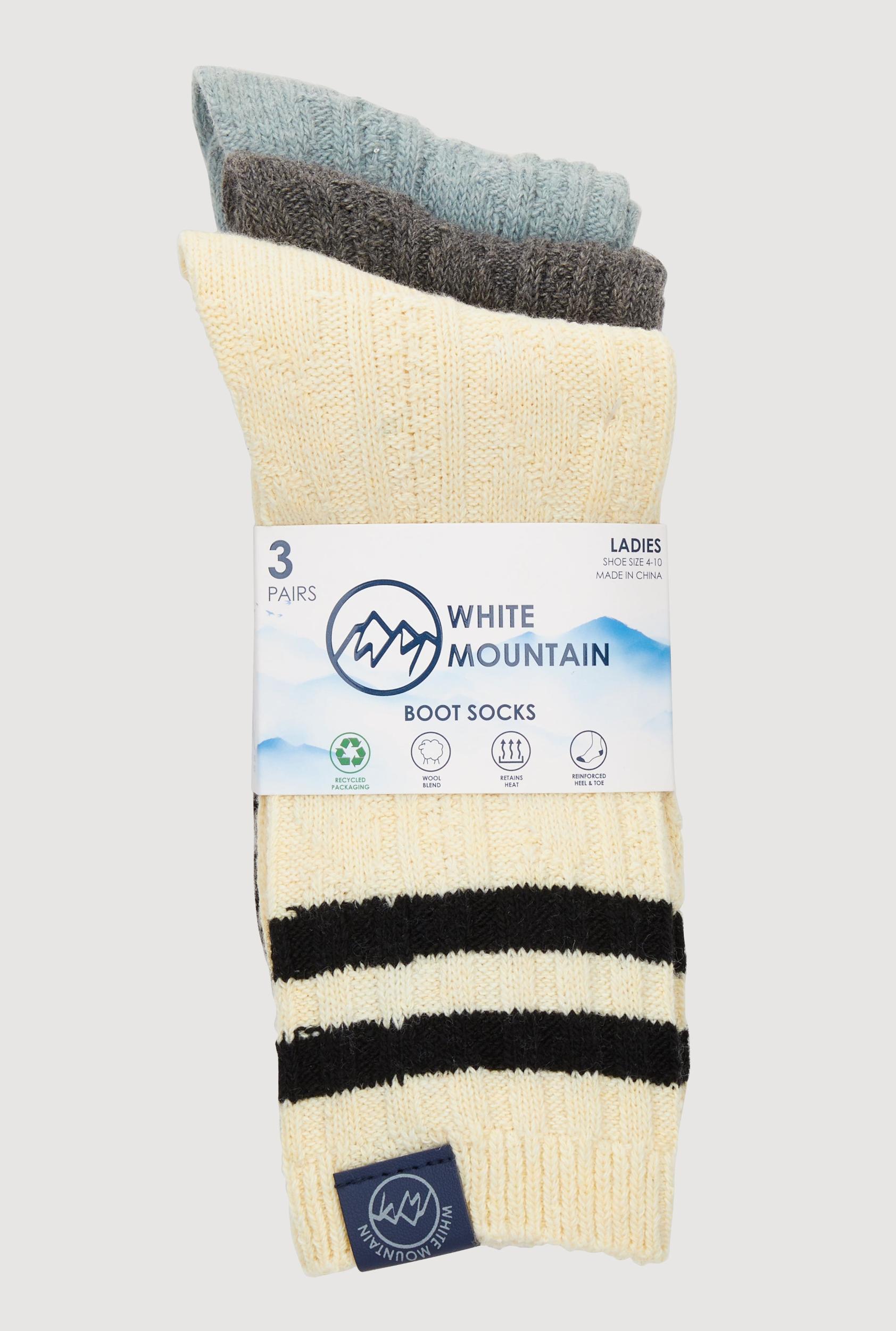 Varsity Striped Boot Socks 3 Pack Size 4-10 Female Product Image