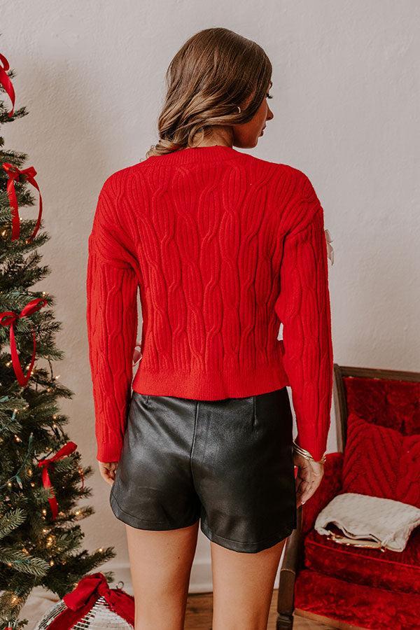 Better Bow-lieve It Cable Knit Sweater Top Product Image
