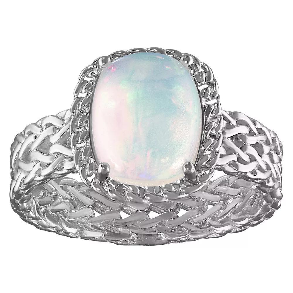 Tiara Sterling Silver Gemstone Wheat Ring, Women's, Size: 6, White Product Image