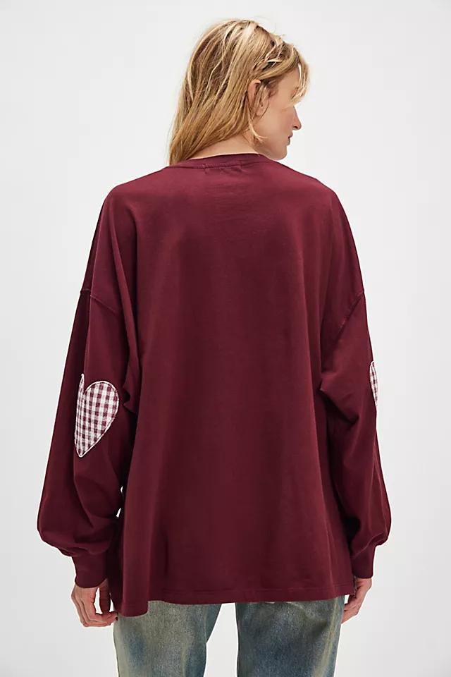Gingham Heart One-Size Long-Sleeve Tee Product Image