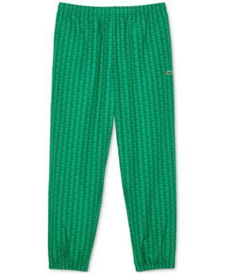 Lacoste Mens Geo Print Elastic-Waist Track Pants - Calathea Product Image