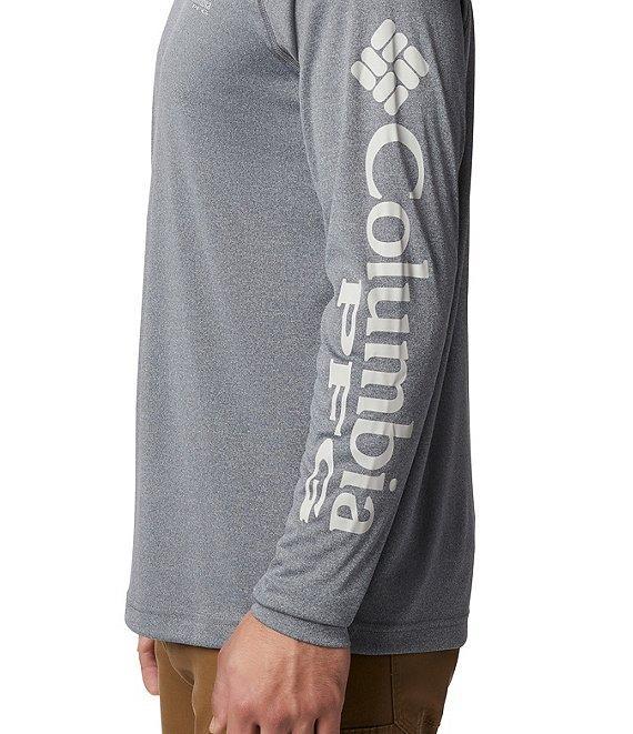 Men's Columbia PFG UPF 50 Terminal Tackle™ Heather Long Sleeve Shirt, Size: XL, Grey Heather Product Image