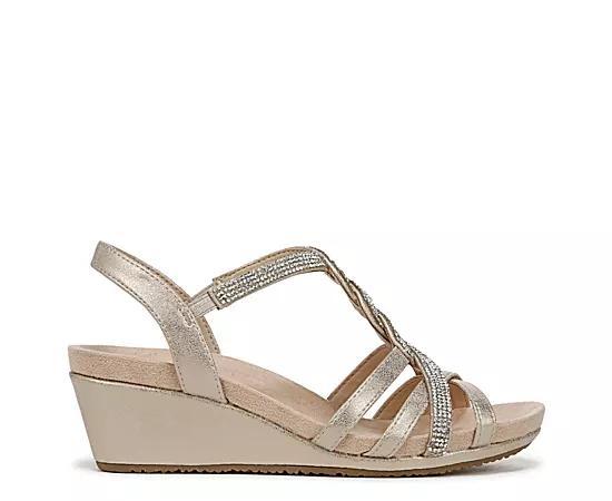 LifeStride Miami Women's Strappy Wedges, Size: 7.5, Gold Product Image