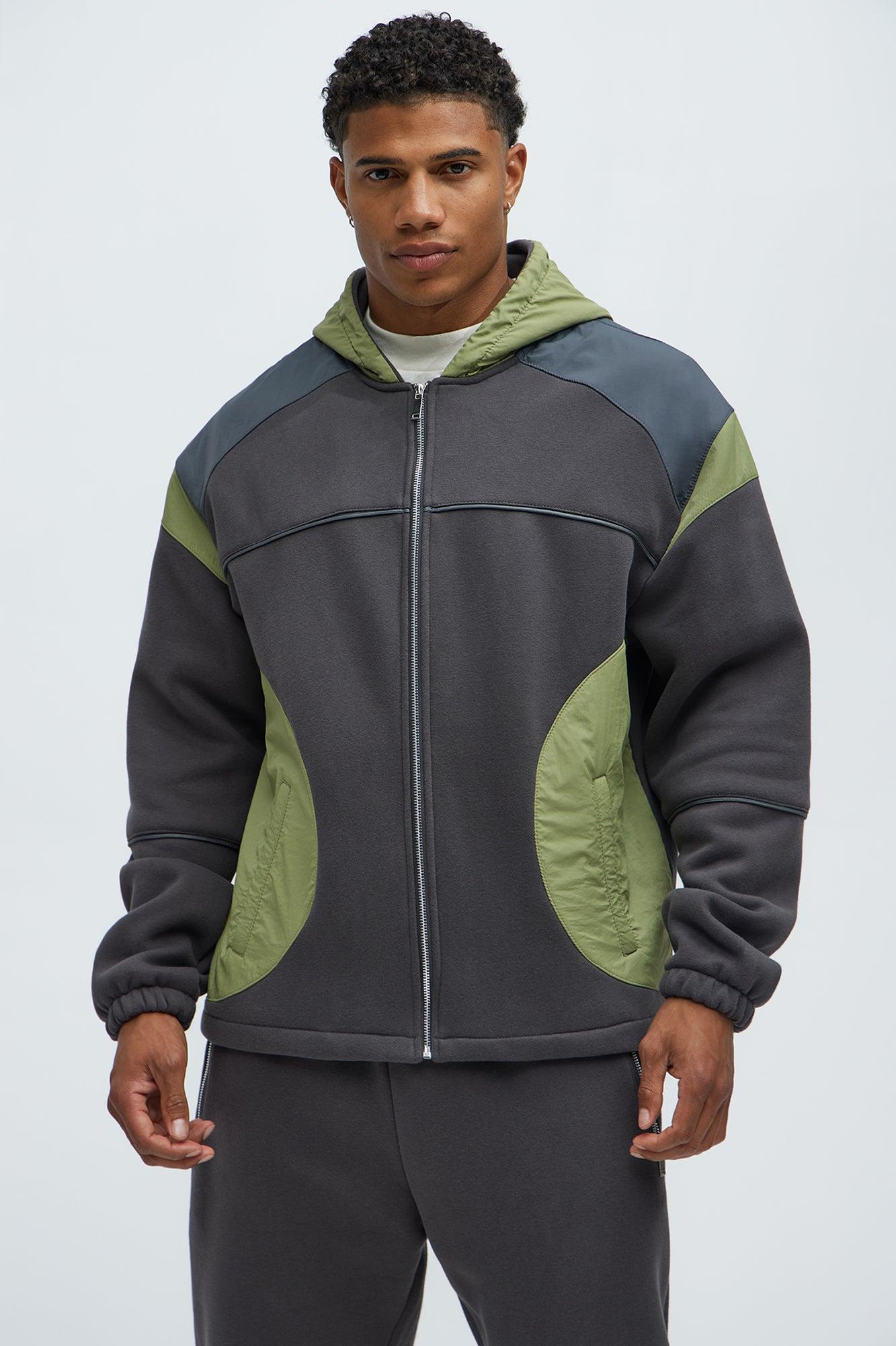 Drill Zip Up Hoodie - Brown Product Image