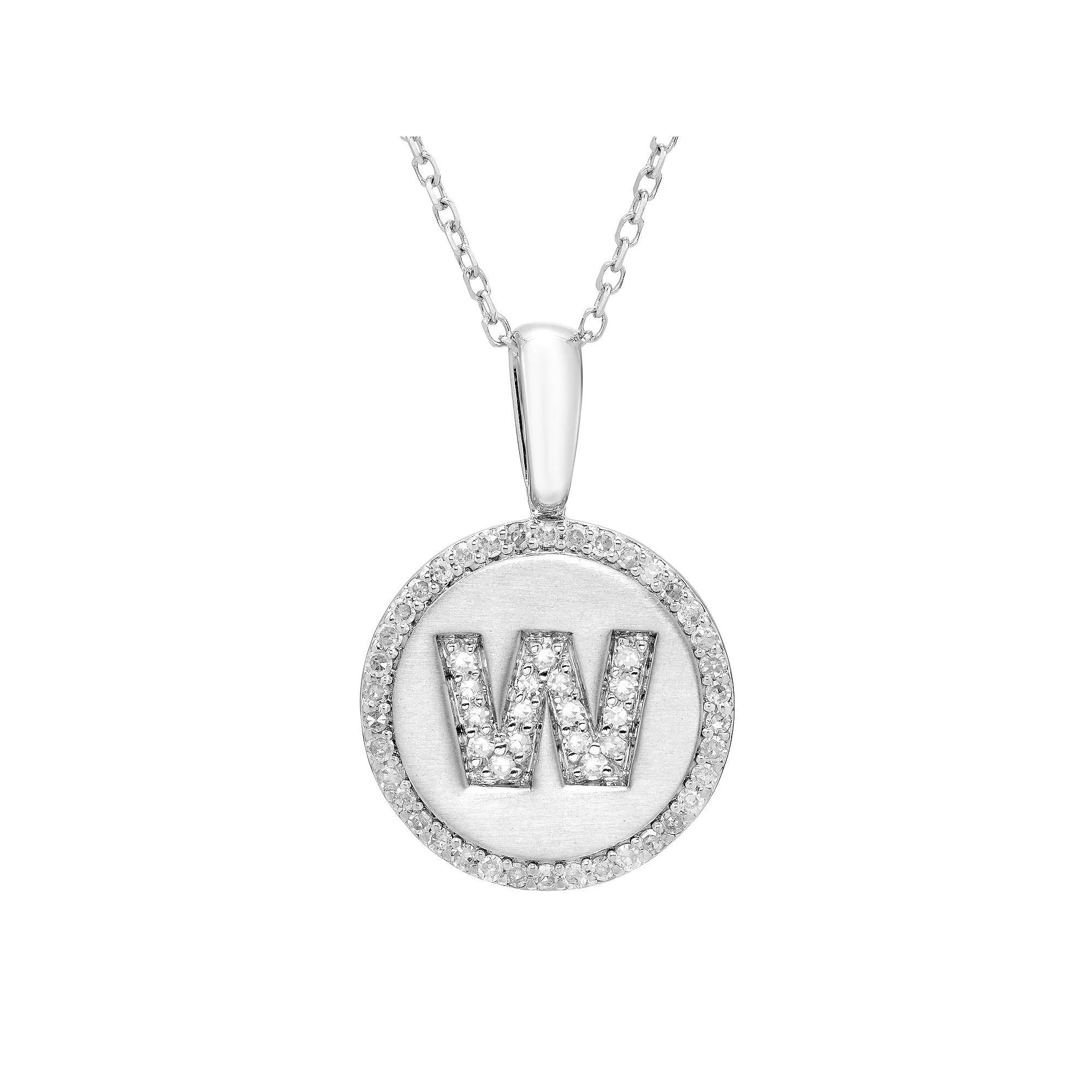 It's Personal Sterling Silver & Diamond Accent Initial Pendant Necklace, Women's, Size: 18" Product Image