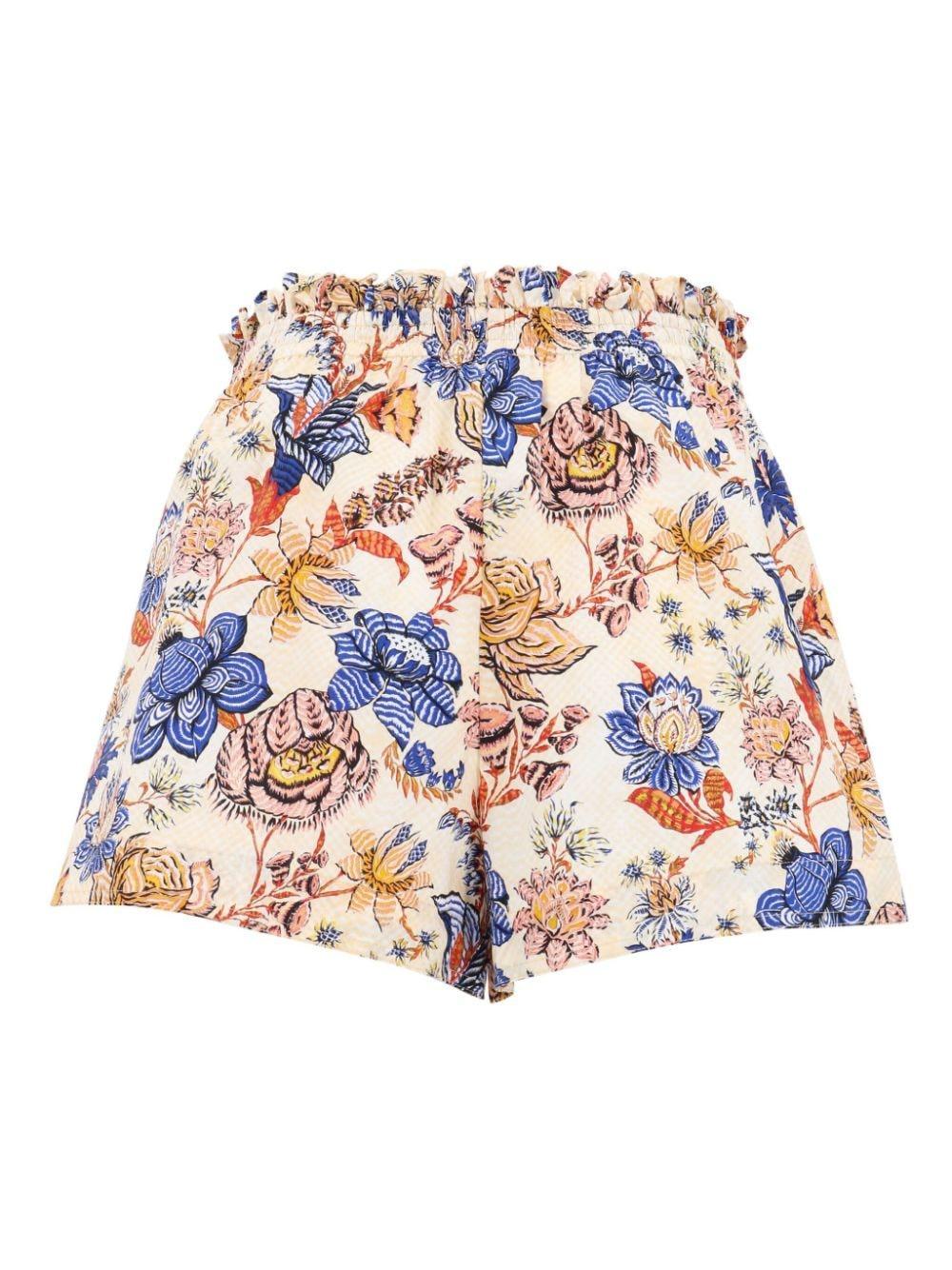 Devin Cotton Mini Shorts In Neutrals Product Image