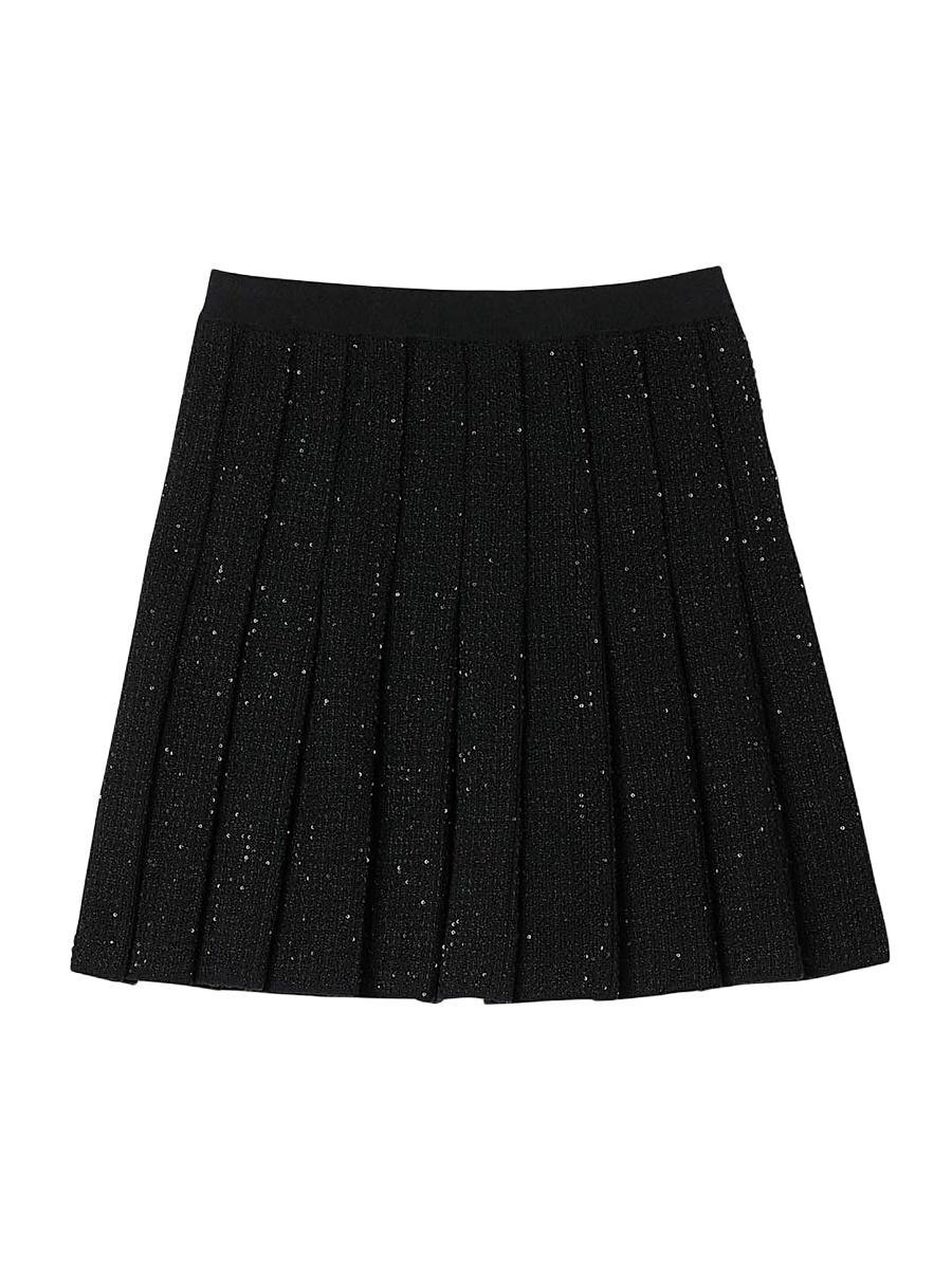 Womens Mini Tweed Pleated Skirt Product Image