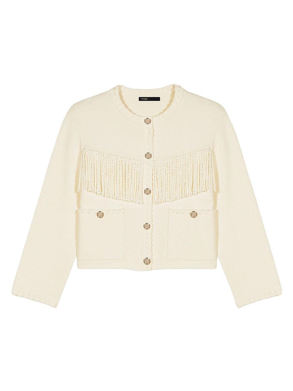 Womens Fringed Cardigan Product Image