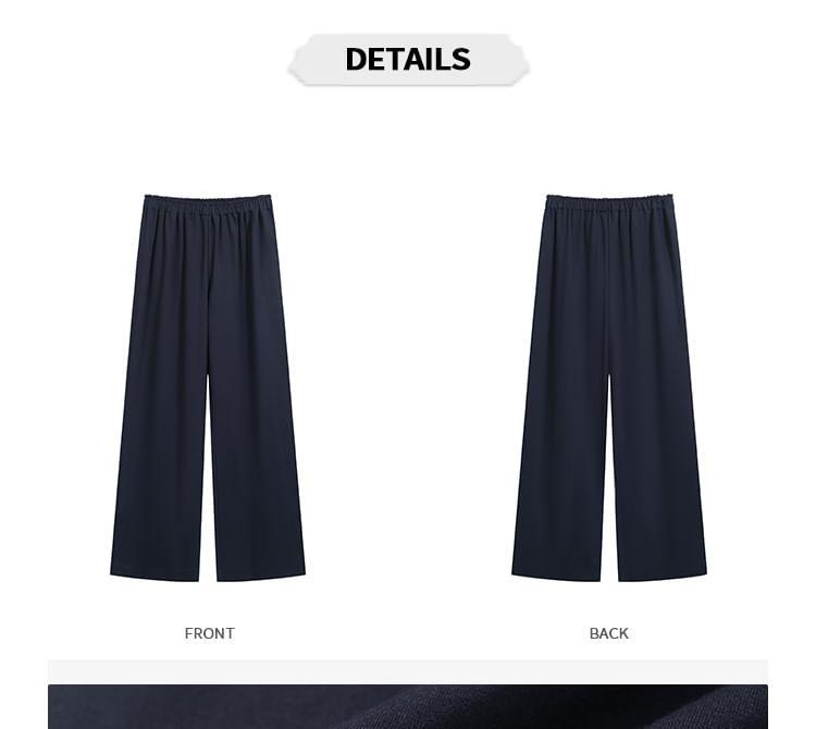 High Waist Plain Wide Leg Pants Product Image