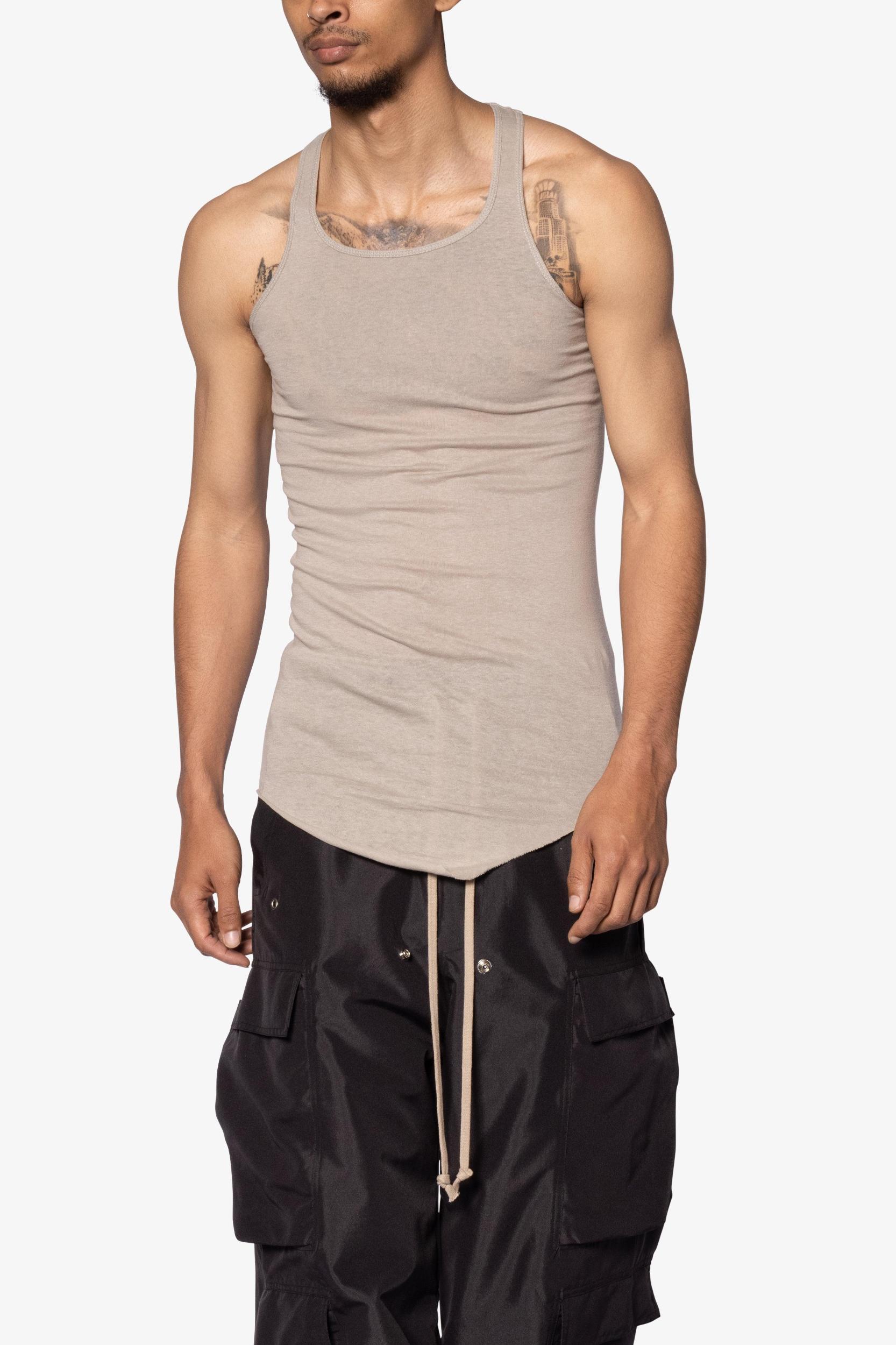 Sheer Knit Racer Tank - Bone Product Image