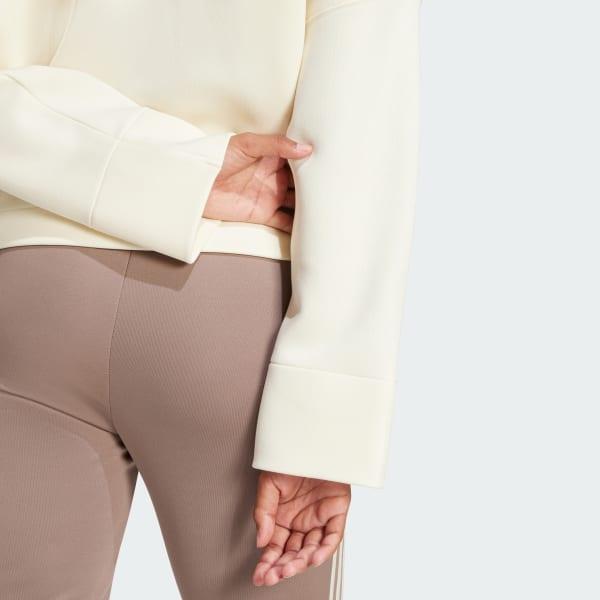 adidas Deep V-Neck Sweatshirt Ash Pearl XL Womens Product Image
