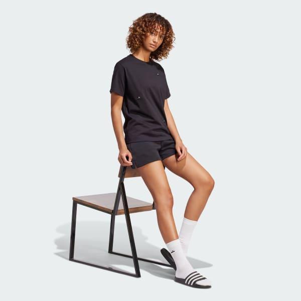 adidas Lounge Slide Graphic Tee Black L Womens Product Image