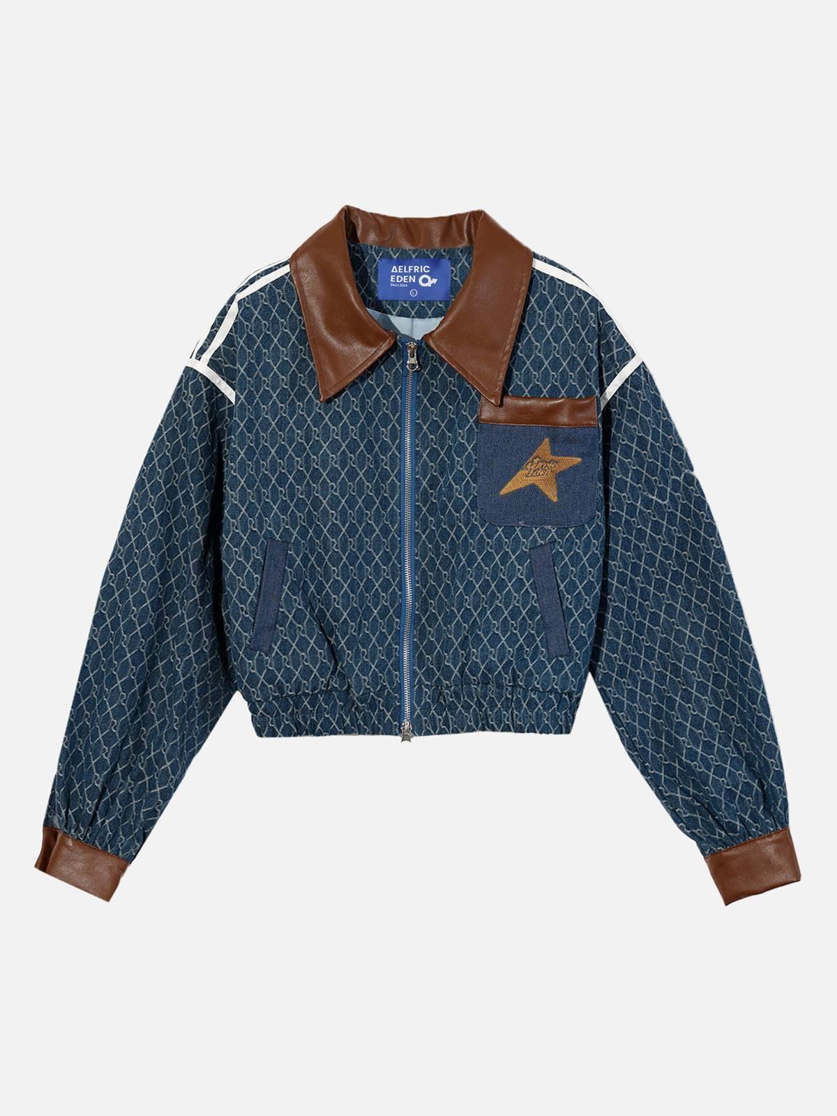 Aelfric Eden Vintage Denim Jacquard Cropped Jacket Product Image