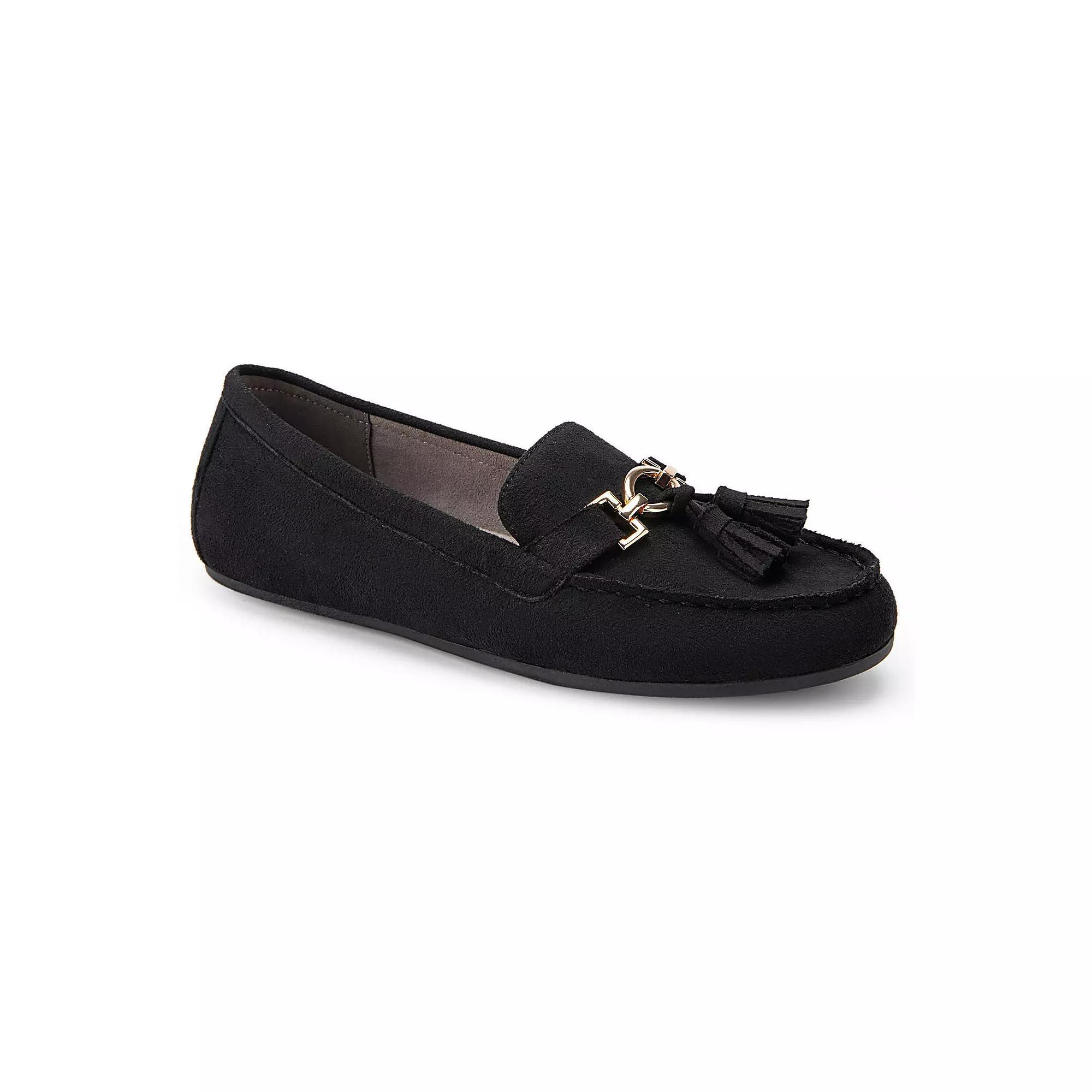 Aerosoles Deanna Women's Loafers, Size: 7.5, Black Faux Suede Product Image