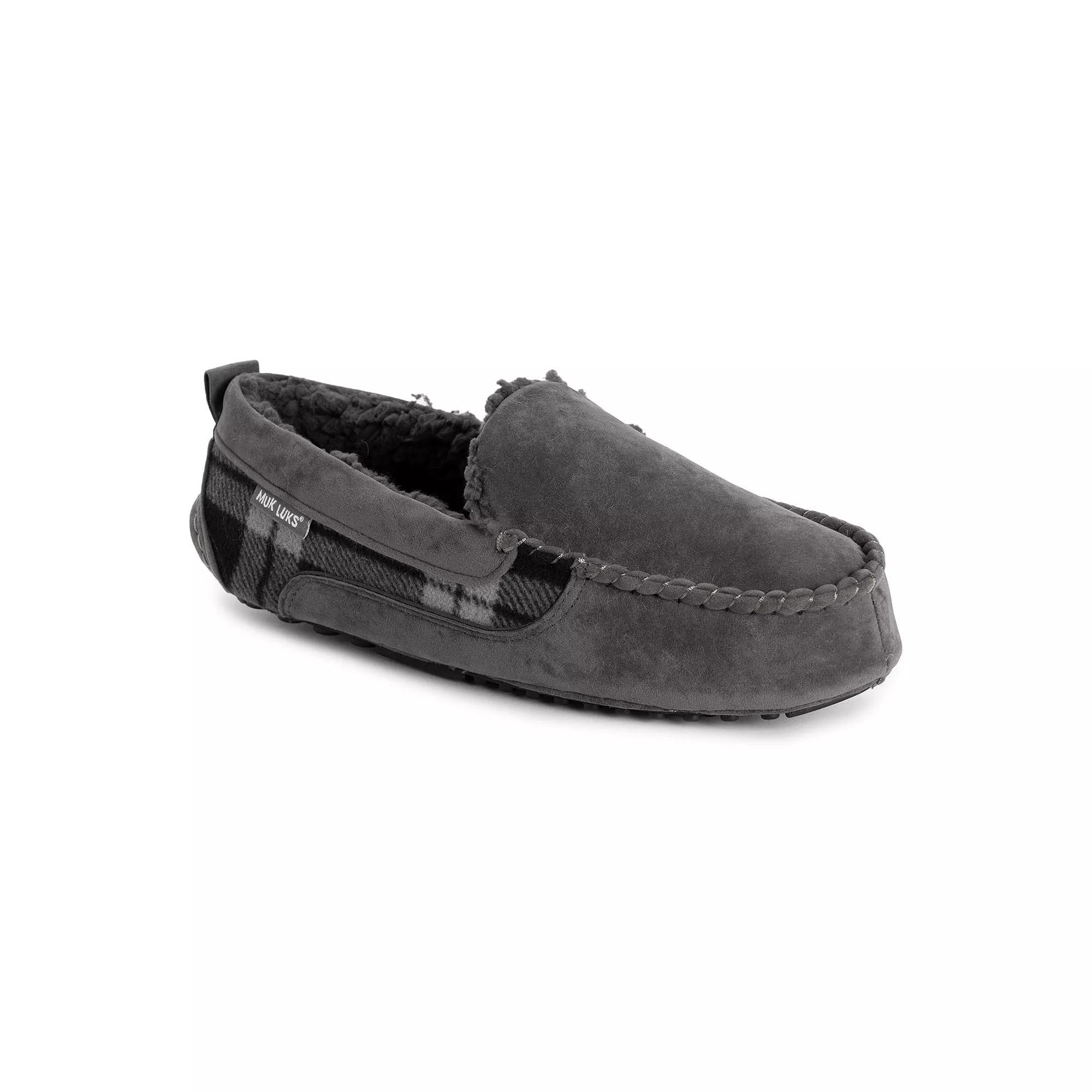 MUK LUKS® Emmett Men's Moccasin Slippers, Size: 13, Gray Product Image