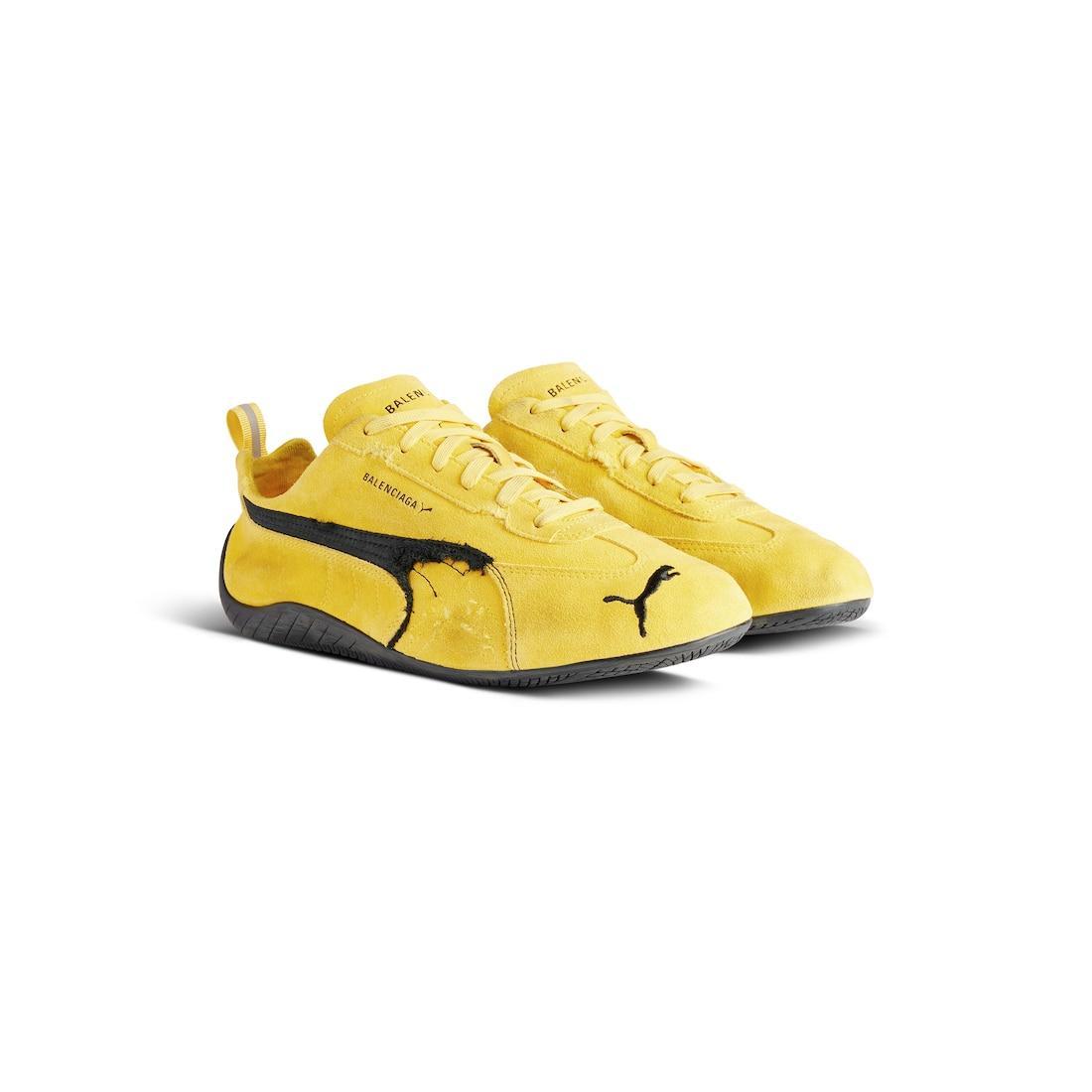 Speedcat Suede Balenciaga in Yellow/black Product Image