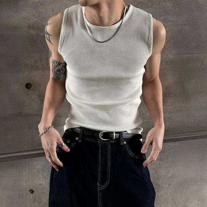 RT No. 18278 DISTRESSED KNIT TANK TOP Product Image
