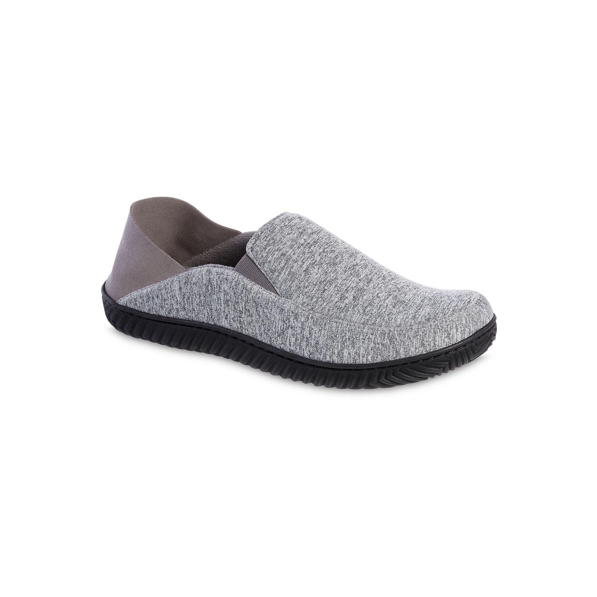 Isotoner Men's Miles Sport Knit Closed Back Slippers - Gray Product Image