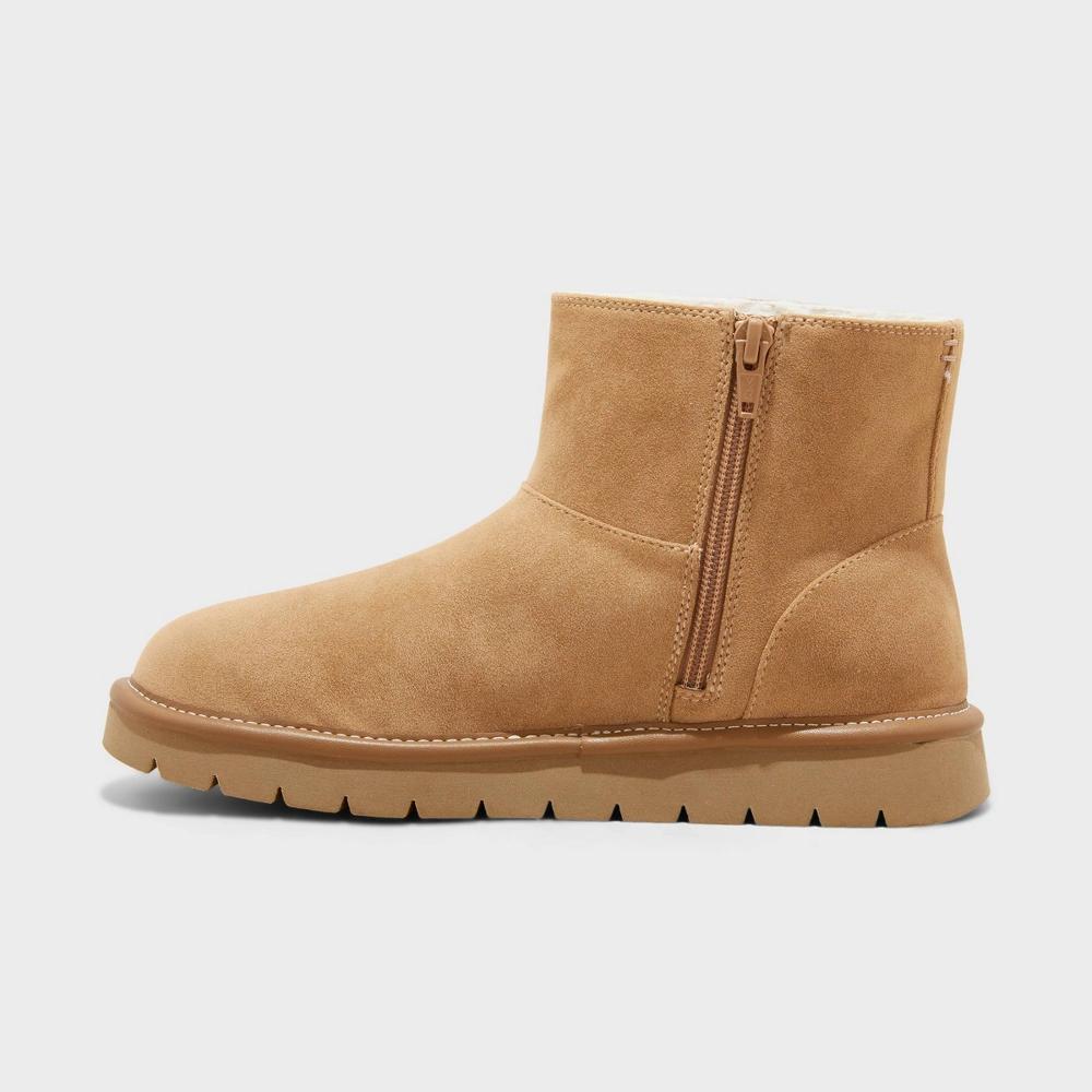 Womens May Faux Suede Booties with Memory Foam Insole - Universal Thread Tan 11 Product Image