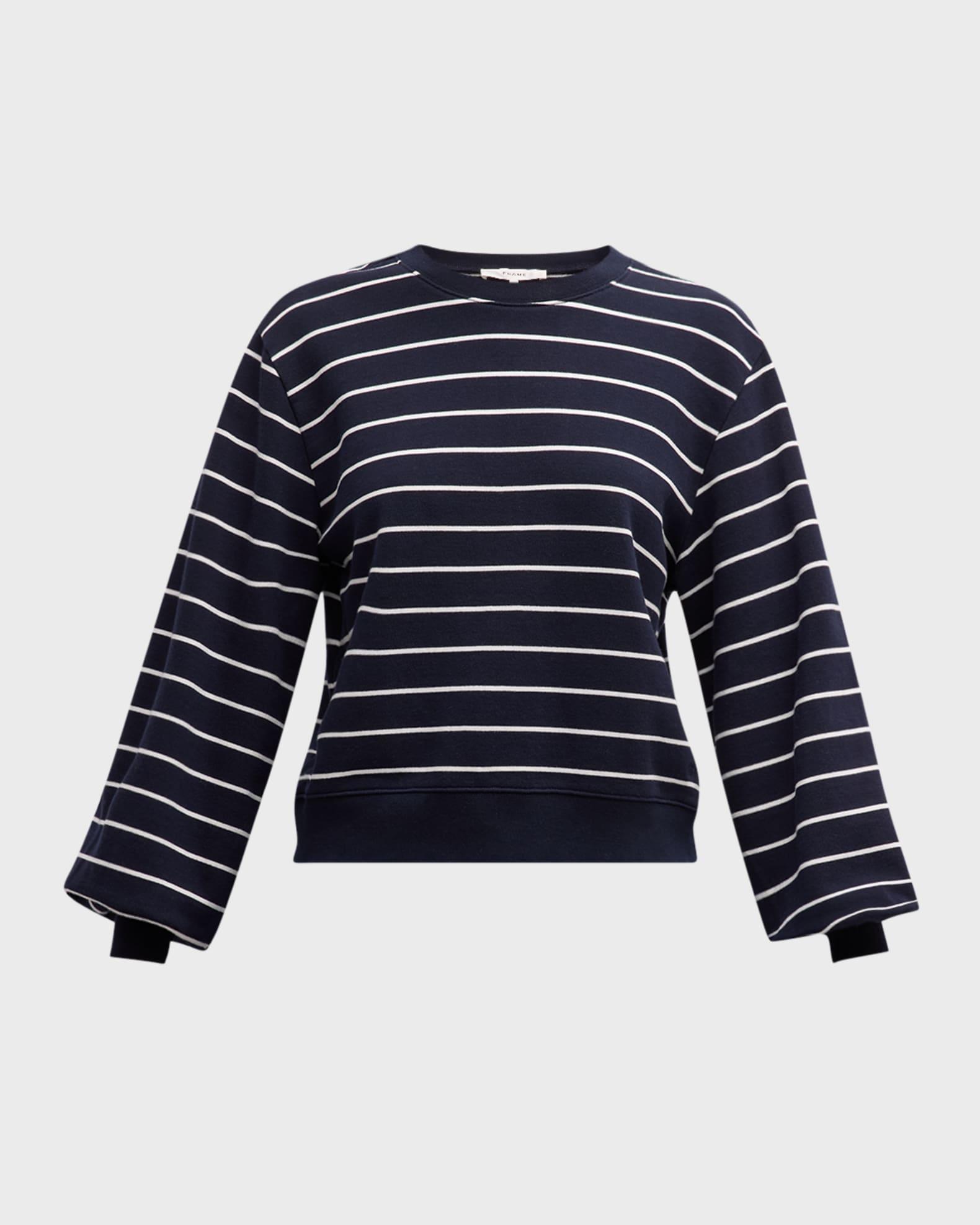 Stripe Blouson-Sleeve Sweatshirt Product Image