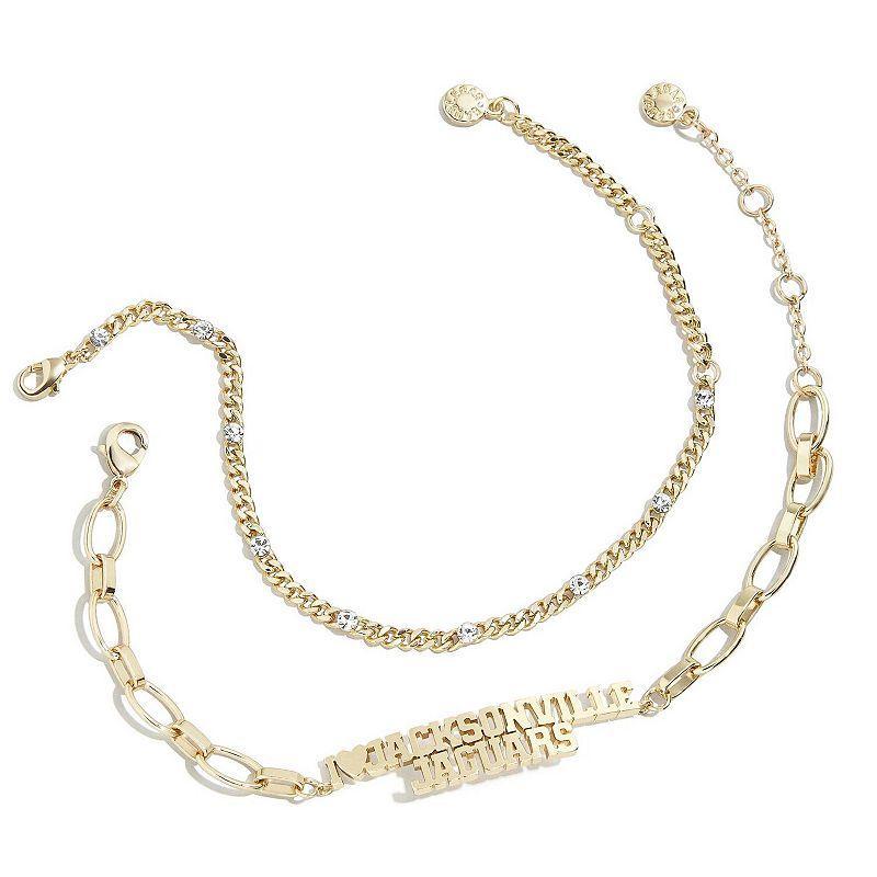 WEAR by Erin Andrews x Baublebar Gold Jacksonville Jaguars Linear Bracelet Set, Womens Product Image