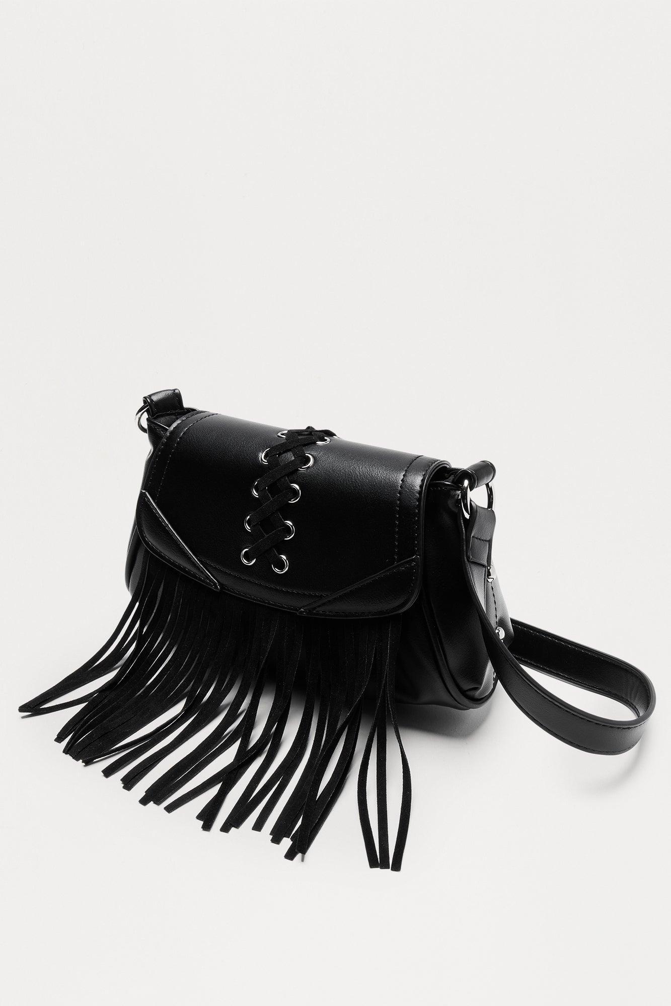 No Stylist Fringe Shoulder Bag - Black Female Product Image