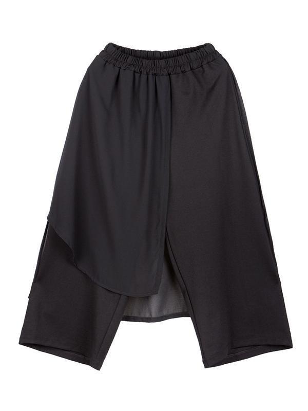 Chiffon Split-Joint Asymmetric Wide-Leg Pants Product Image