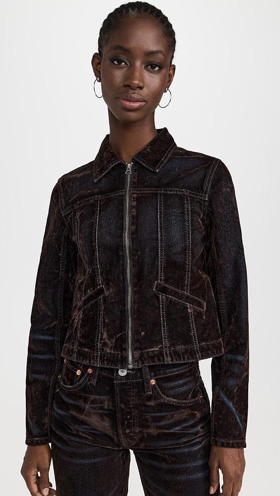 RE/DONE Flocked Corduroy Slim Zip Jacket | Shopbop Product Image