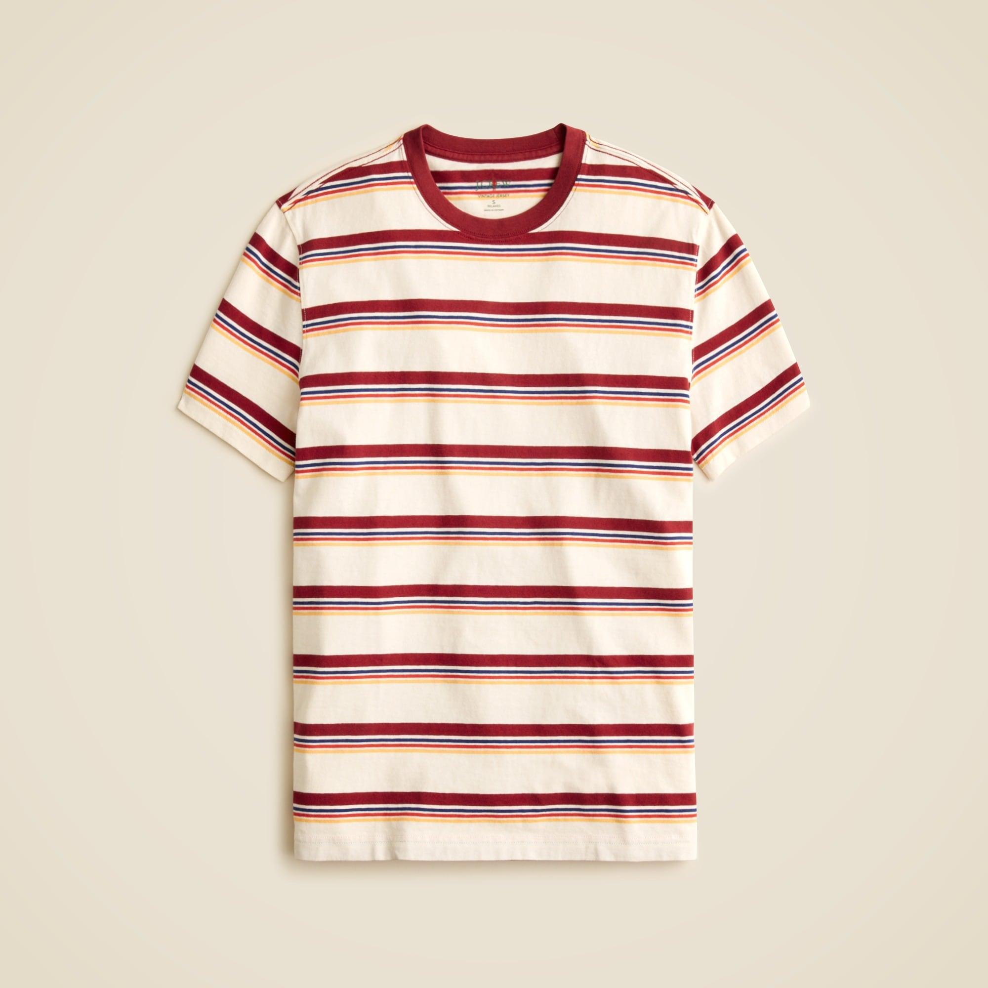 Vintage-wash cotton T-shirt in stripe Product Image