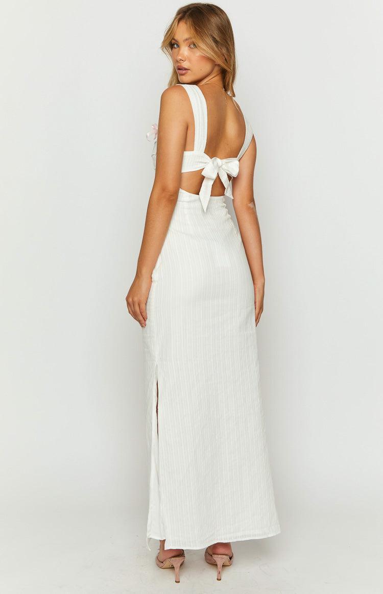 Magnus White Tie Back Maxi Dress Girls Product Image