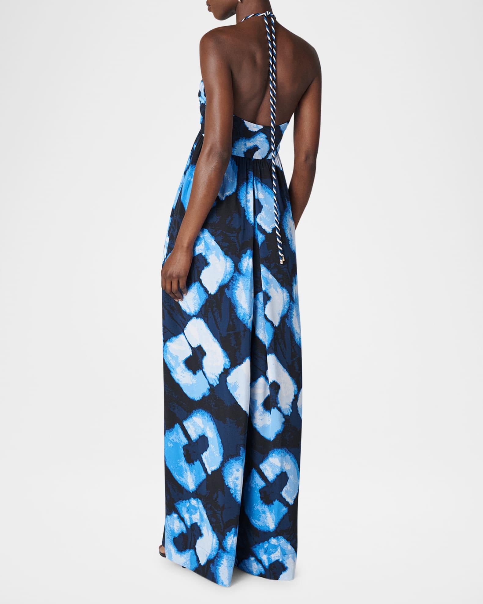 Aphrodite Wide-Leg Silk Halter Jumpsuit Product Image
