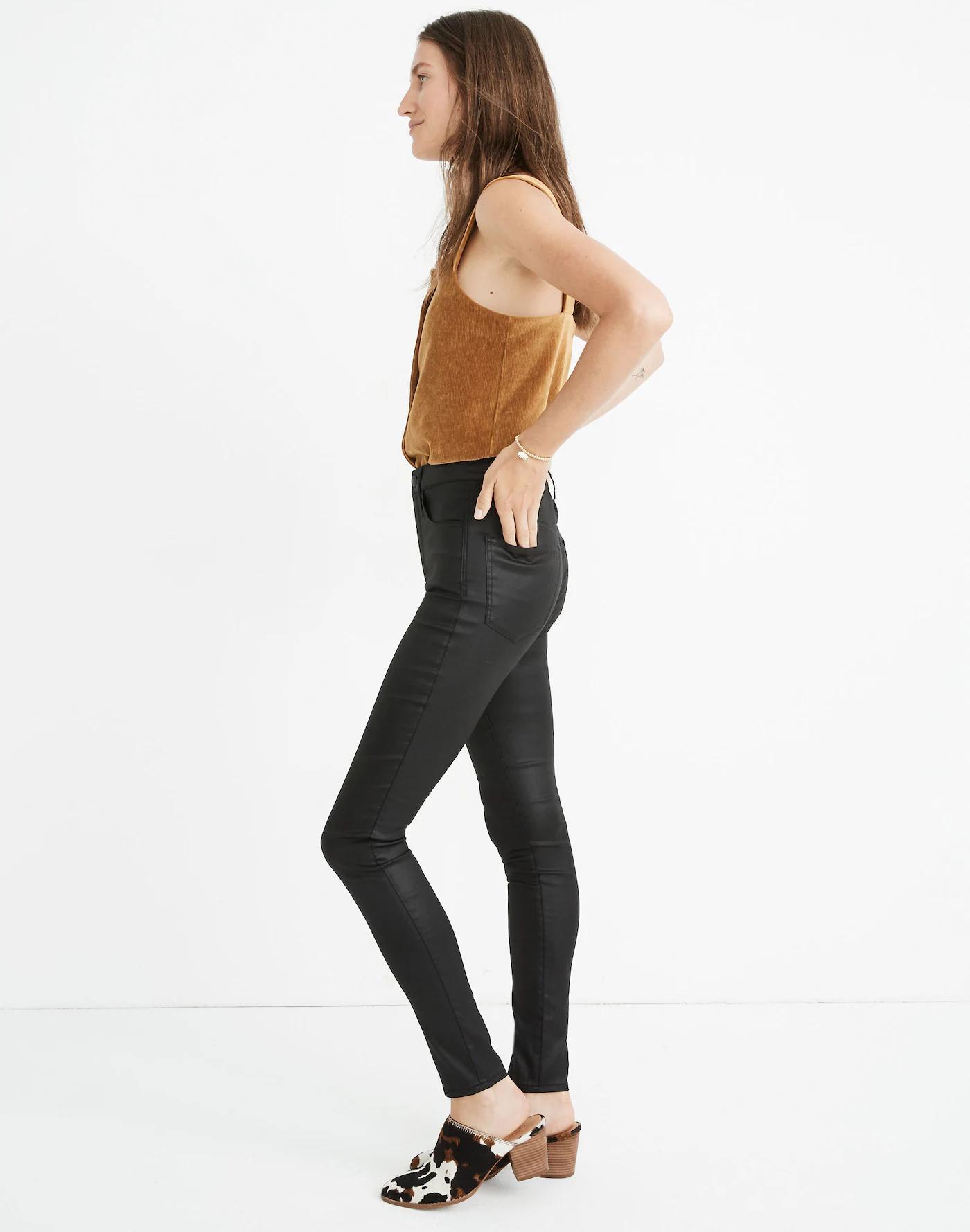 10" High-Rise Skinny Jeans: Coated Edition Product Image
