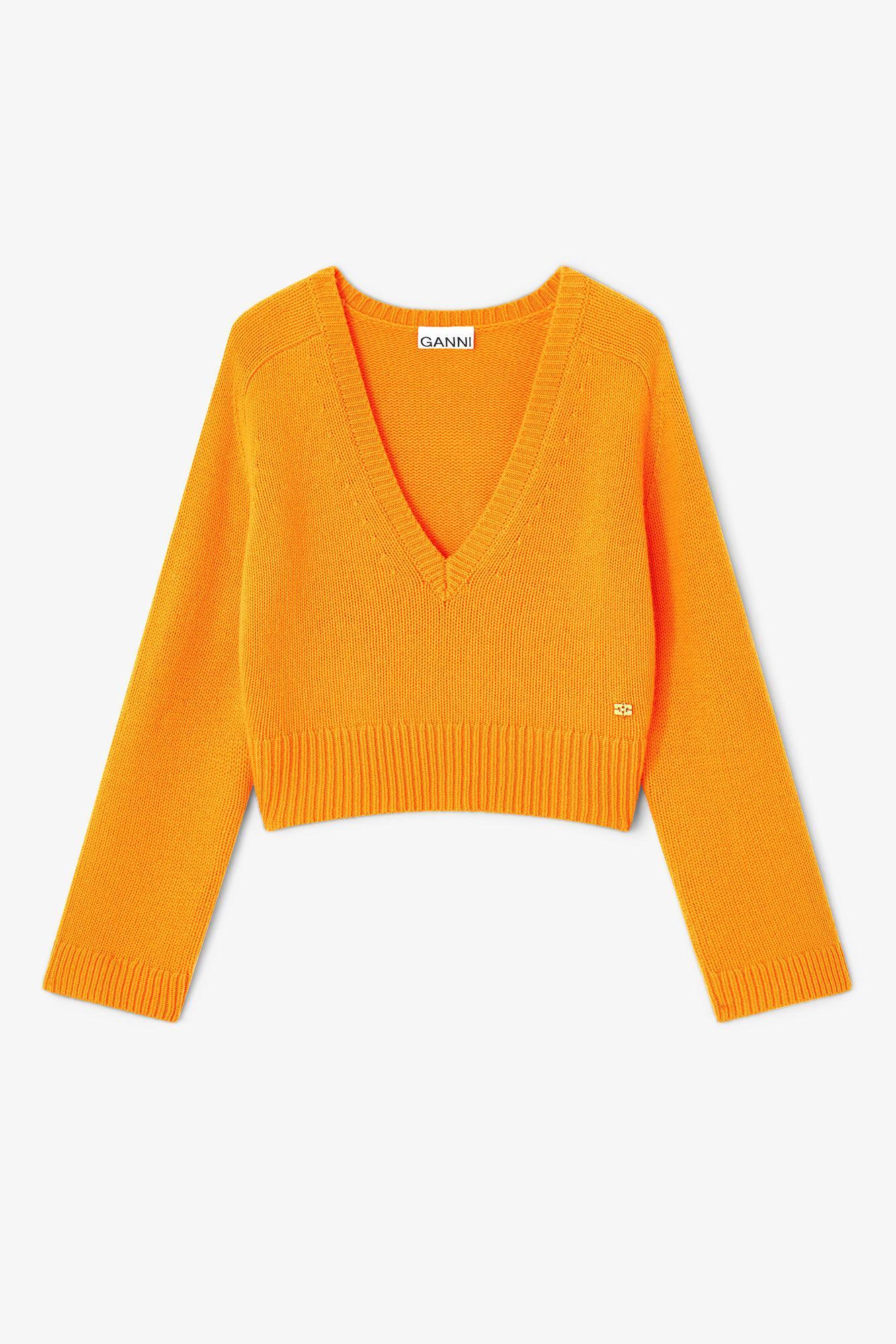 Brown V-neck Sweater Product Image
