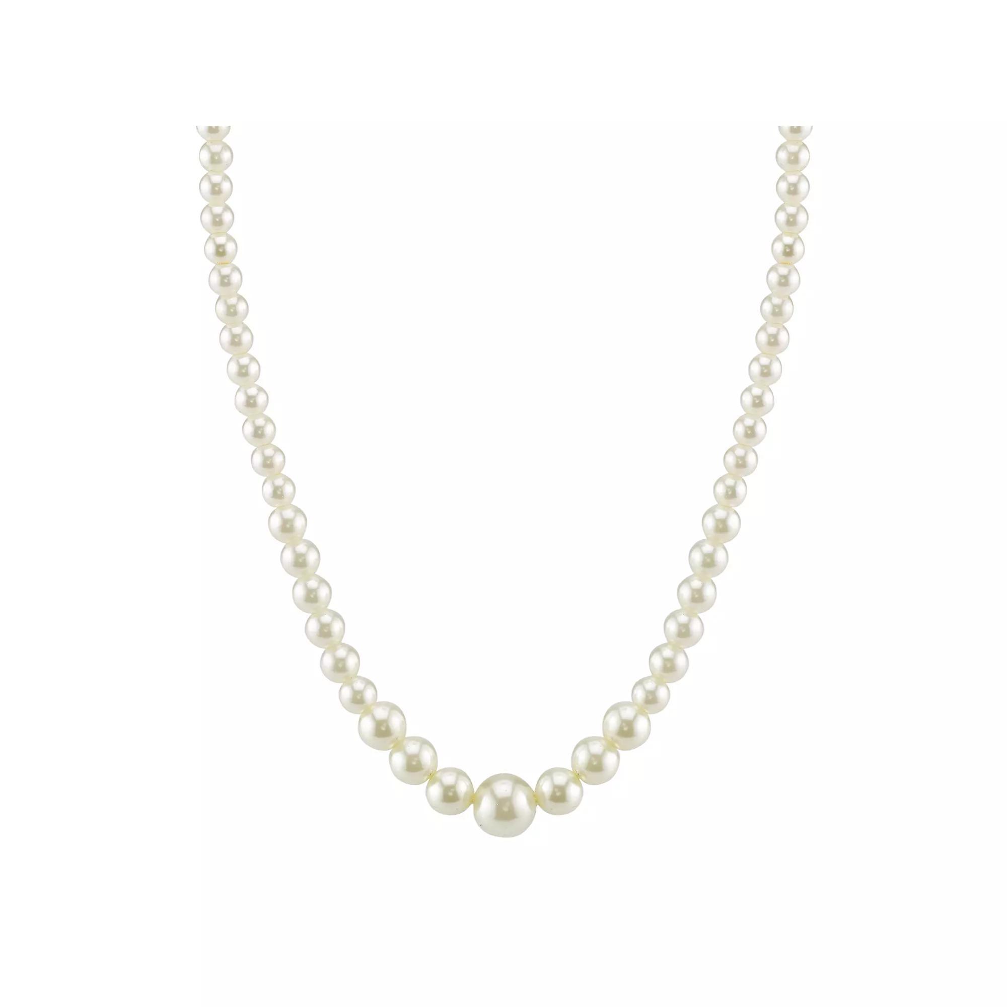 1928 Graduated Simulated Pearl Necklace, Womens White Product Image