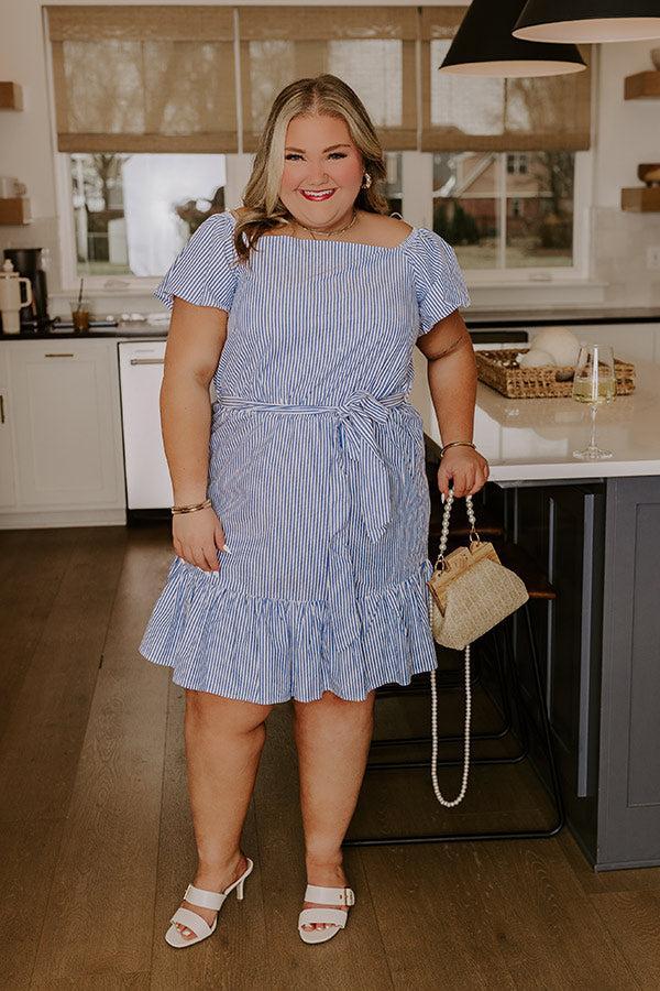 Simply Supreme Stripe Dress In White Curves Product Image