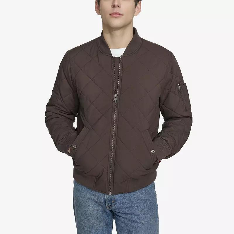 Mens Levis Diamond Quilted Bomber Jacket Brown Brown Product Image