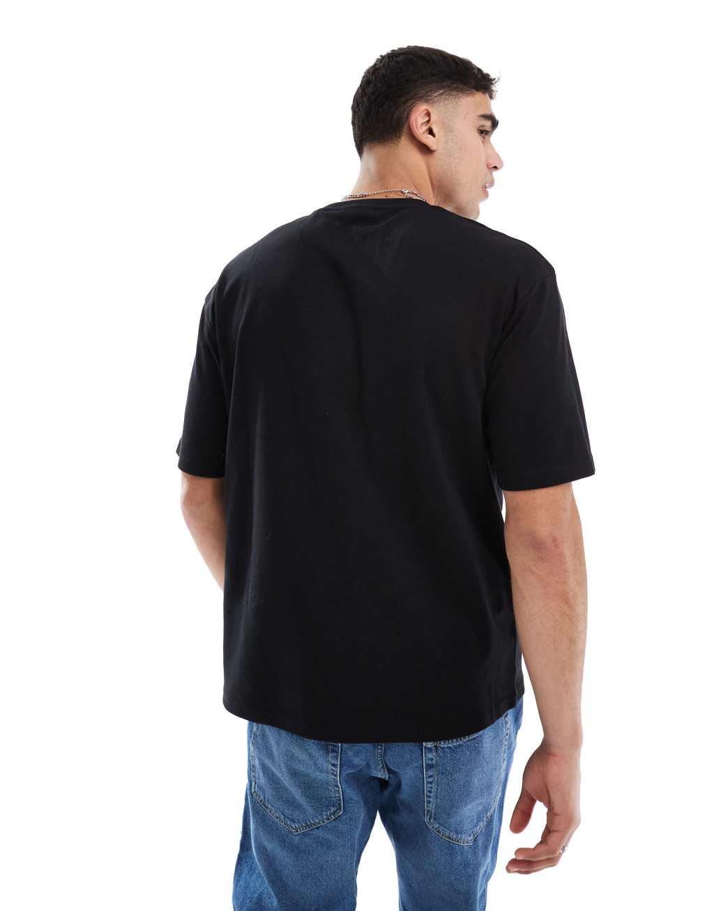 ONLY & SONS relaxed fit soft touch t-shirt in black Product Image