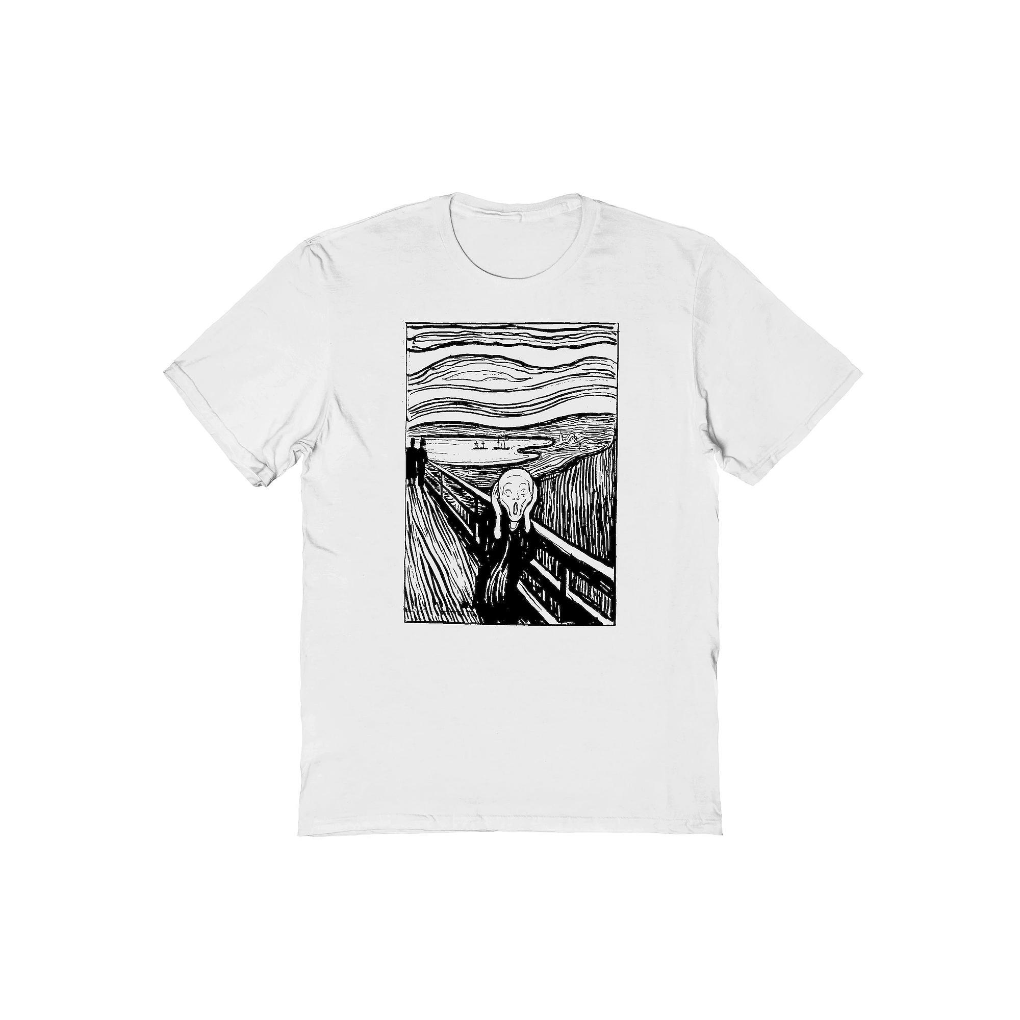 Men's apoh - Munch Lino Graphic Tee, Size: Large, White Product Image