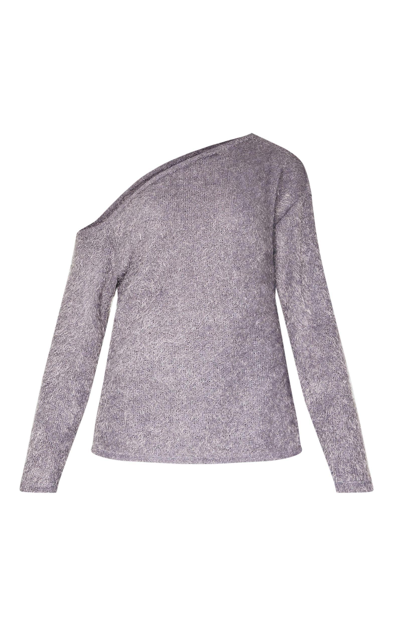 Charcoal Slouchy Textured Oversized Sweater Product Image