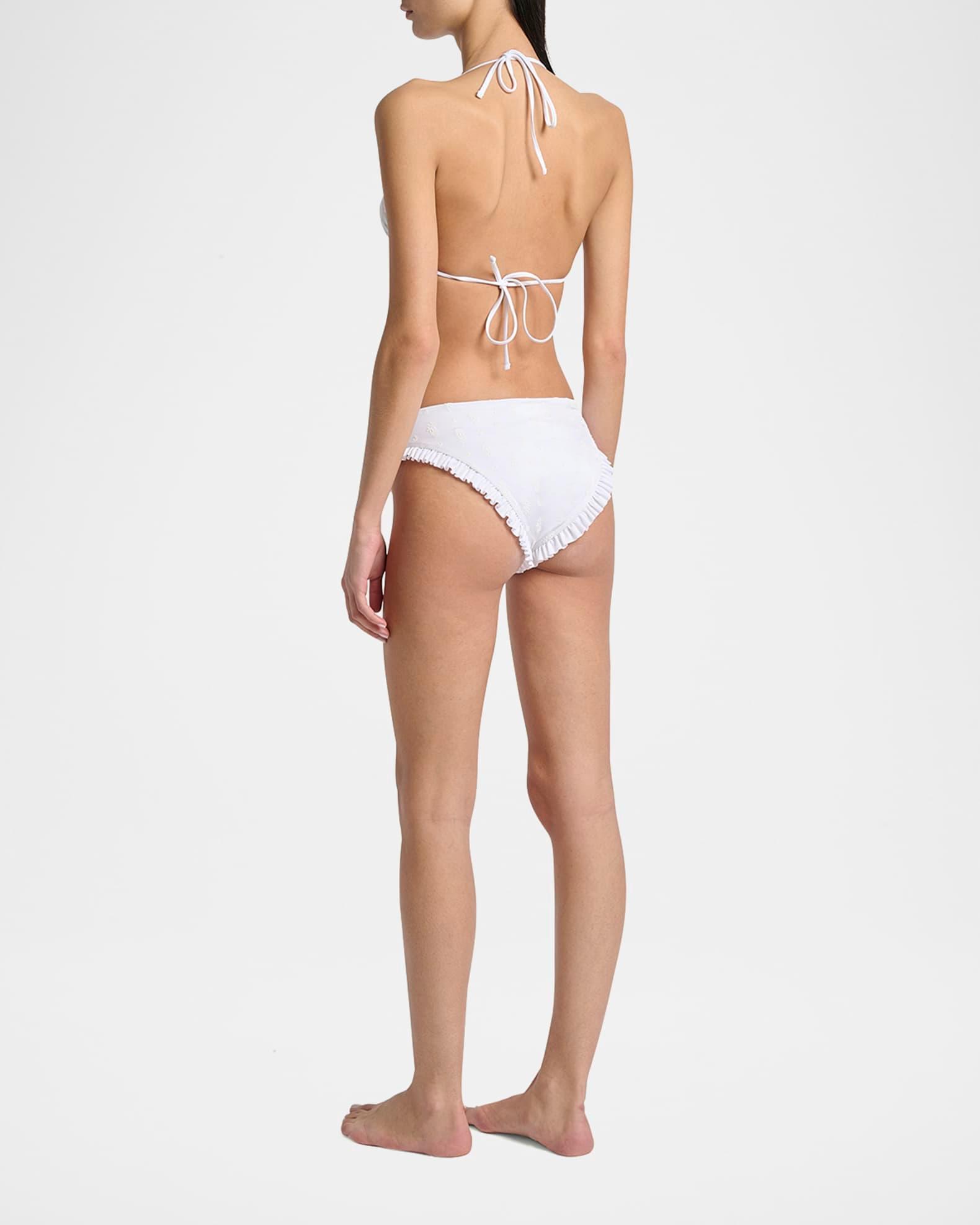 Ruffle-Trim Eyelet Bikini Top Product Image