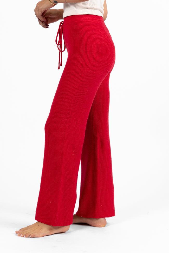 Cloud Chaser Red Sweater Knit Pants FINAL SALE Product Image