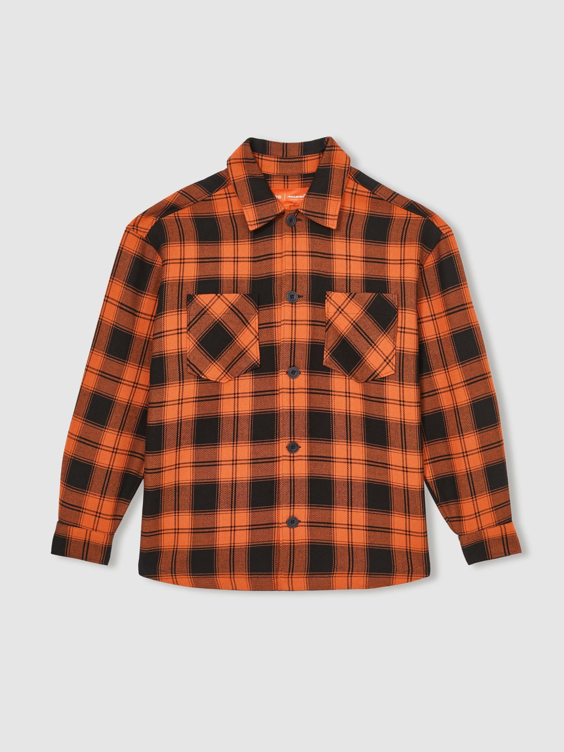 McLaren F1 Team Check Logo Overshirt in Papaya Orange/Black Product Image