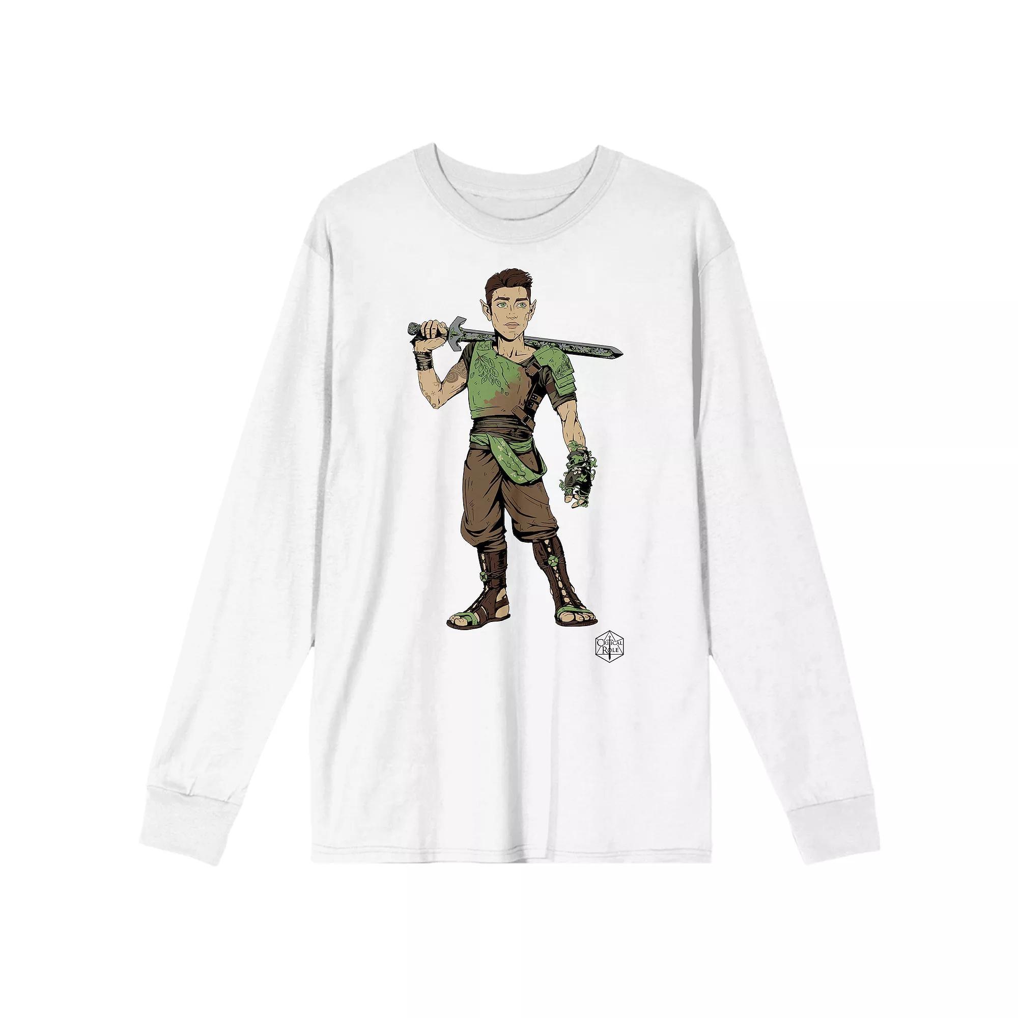 Men's Critical Role Campaign 3 Long Sleeve Graphic Tee, Size: XXL, White Product Image