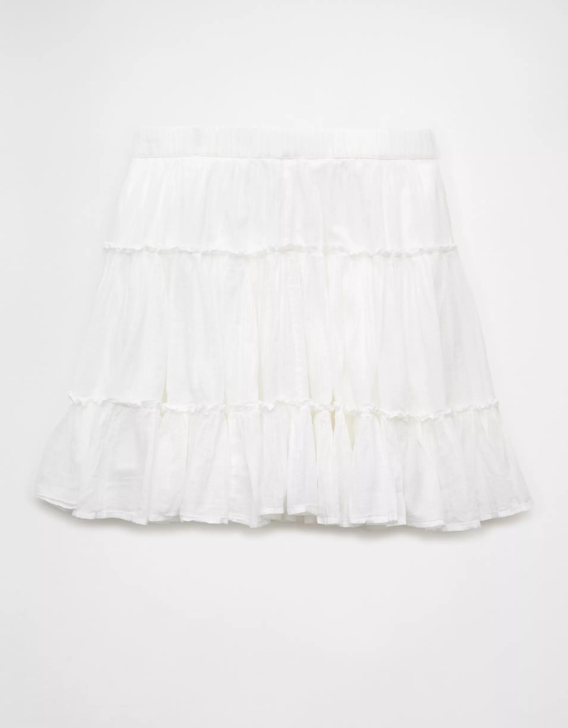 AE High-Waisted Tiered Mini Skirt Product Image