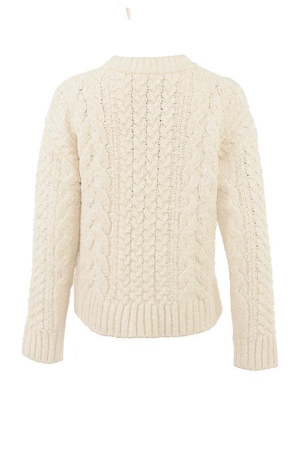 Jasper  cream chunky cable knit sweater - sale Product Image
