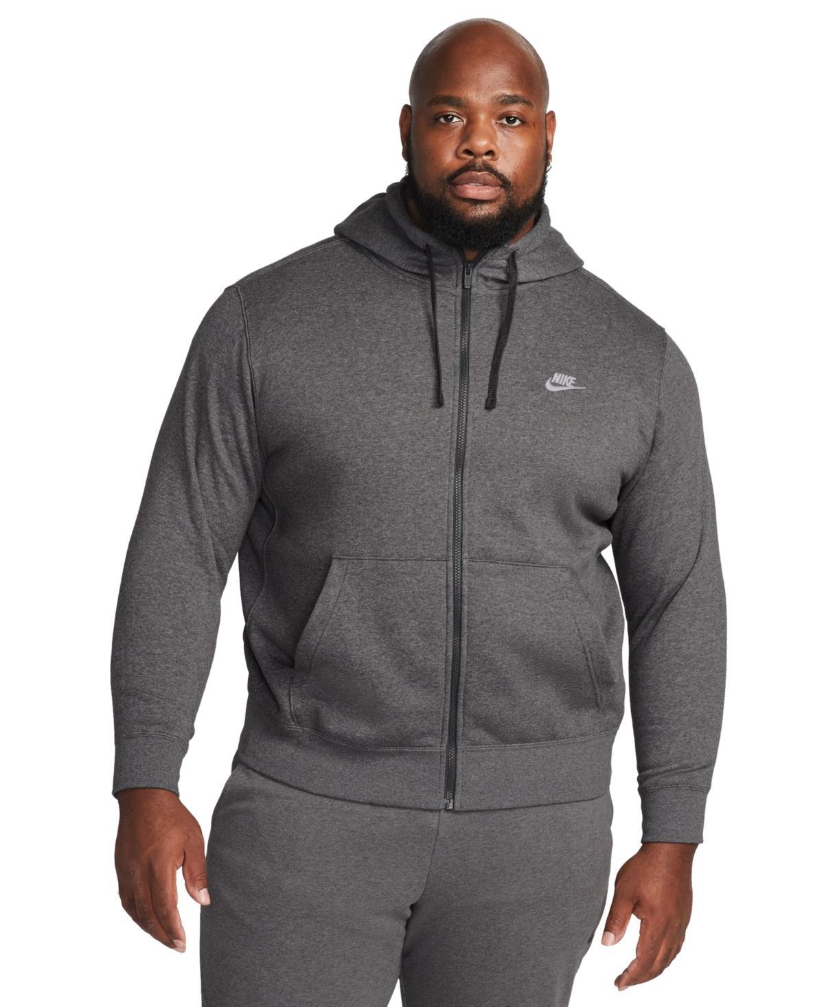 Mens Nike Sportswear Club Fleece Full-Zip Hoodie Black Navy White Product Image