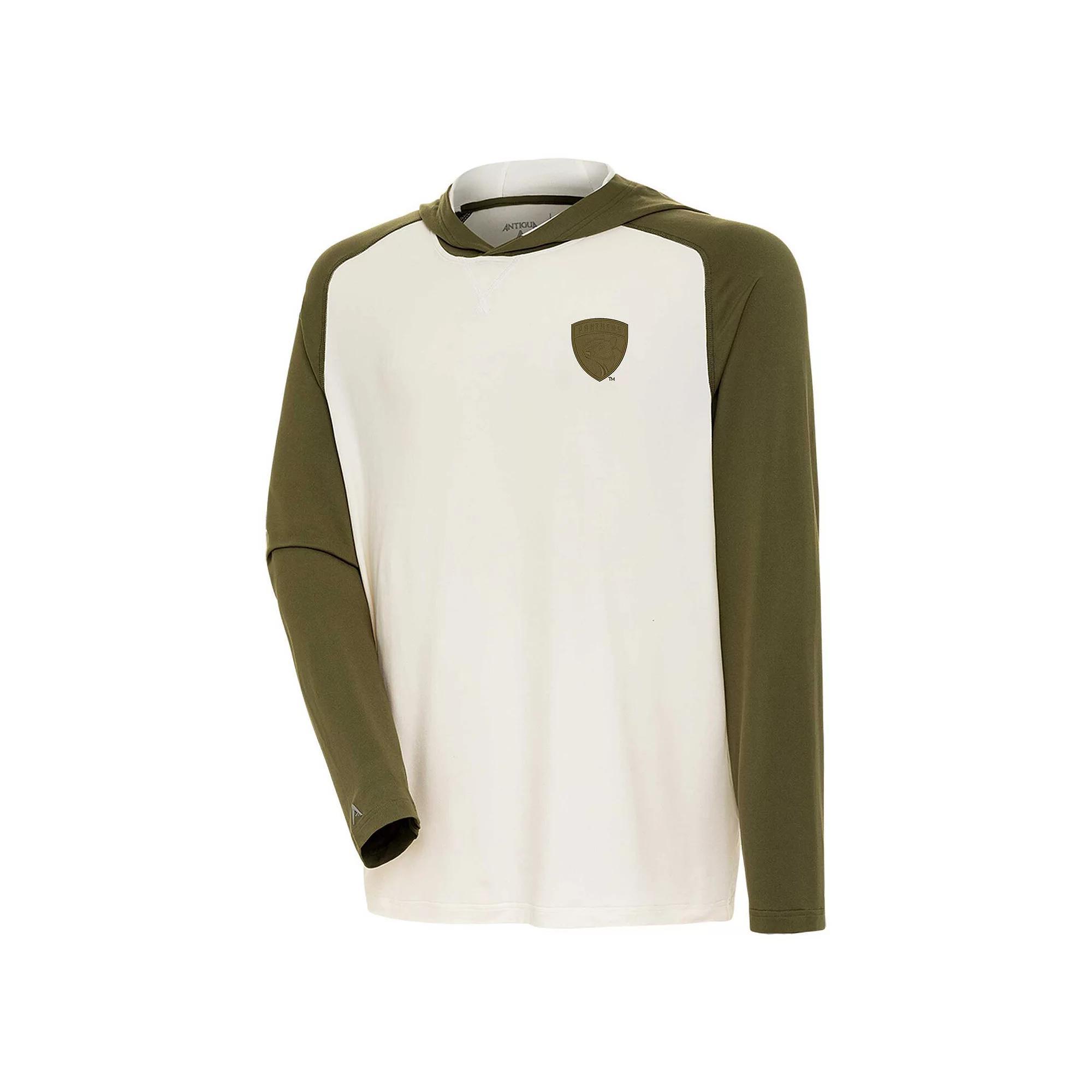 Men's Antigua Cream New Jersey Devils Intrepid Sand Long Sleeve Hoodie T-Shirt, Size: 3XL, Nhl Beige Product Image