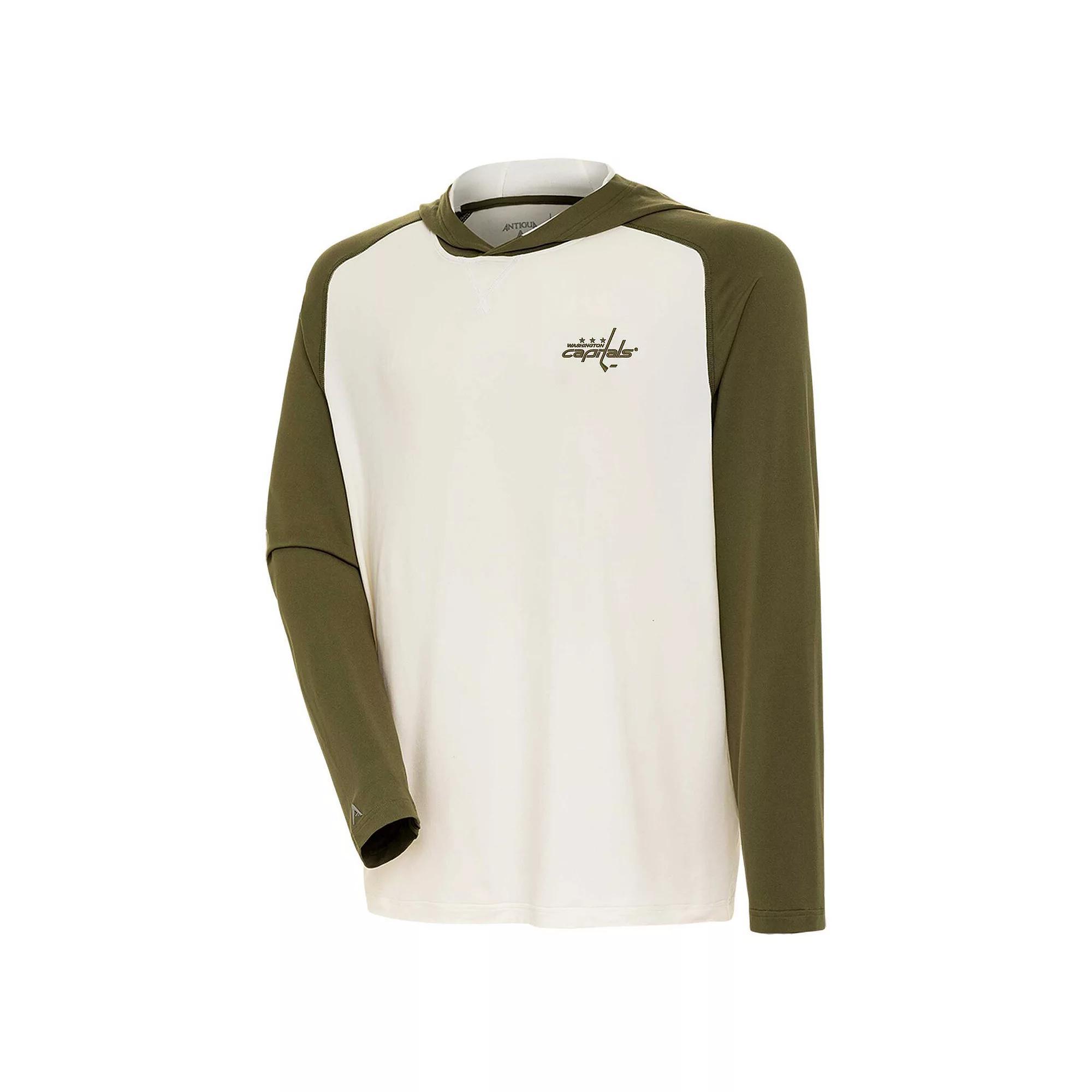 Men's Antigua Cream St. Louis Blues Intrepid Sand Long Sleeve Hoodie T-Shirt, Size: XL, Beige Product Image